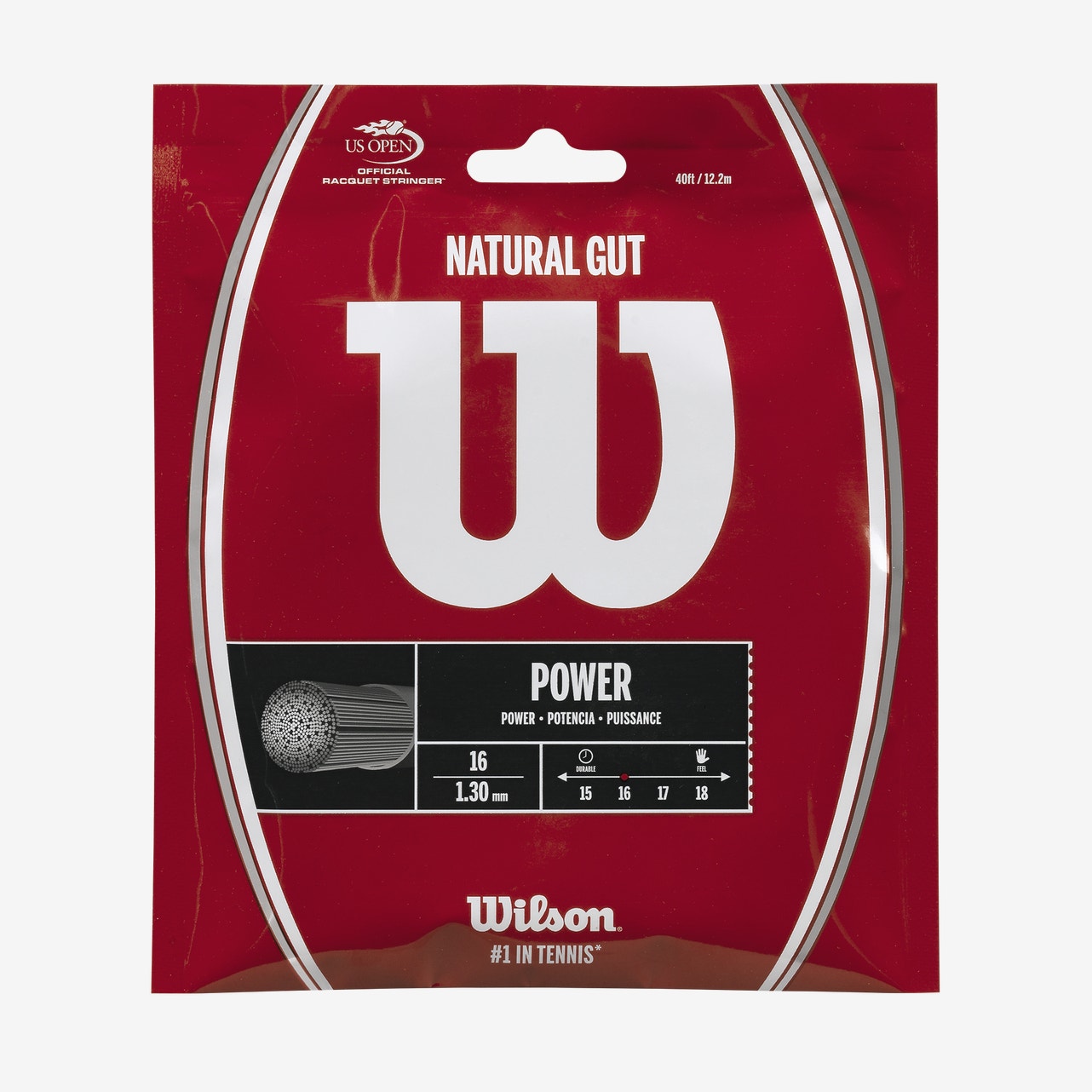 WILSON Natural Gut 16 Tennis String - Set